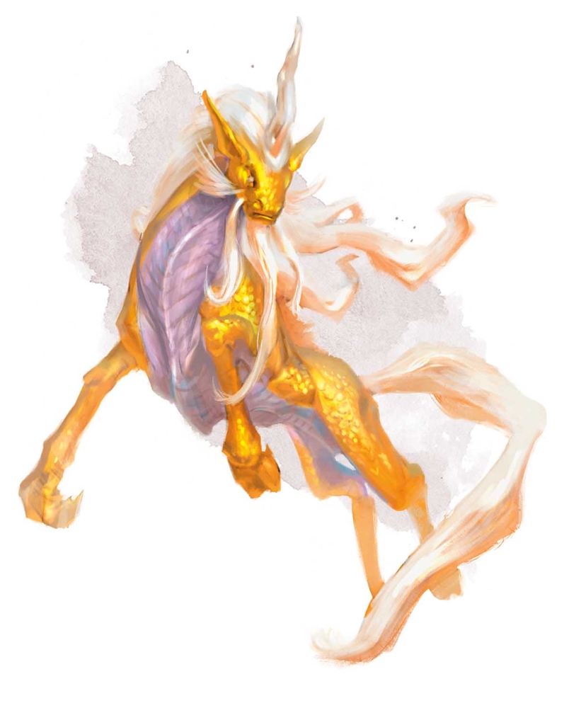 The Ki-rin, Celestial creature in Dungeons & Dragon 5e, image from Volvo's Guide to Monsters created by Wizards of the Coast.
