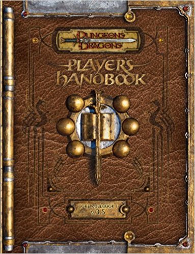 Picture of the hardcover of Dungeons & Dragons Player's Handbook, 3.5 Edition